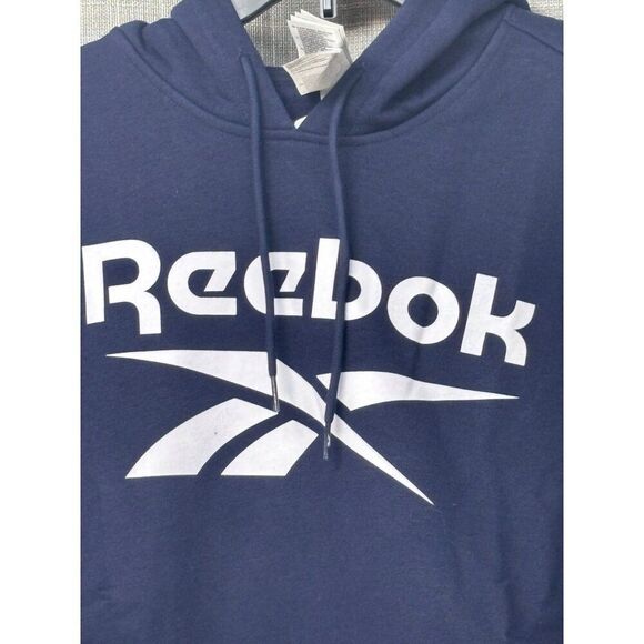 Reebok Men's Logo-Print Fleece Hoodie - Vector Navy, XL - Picture 4 of 10